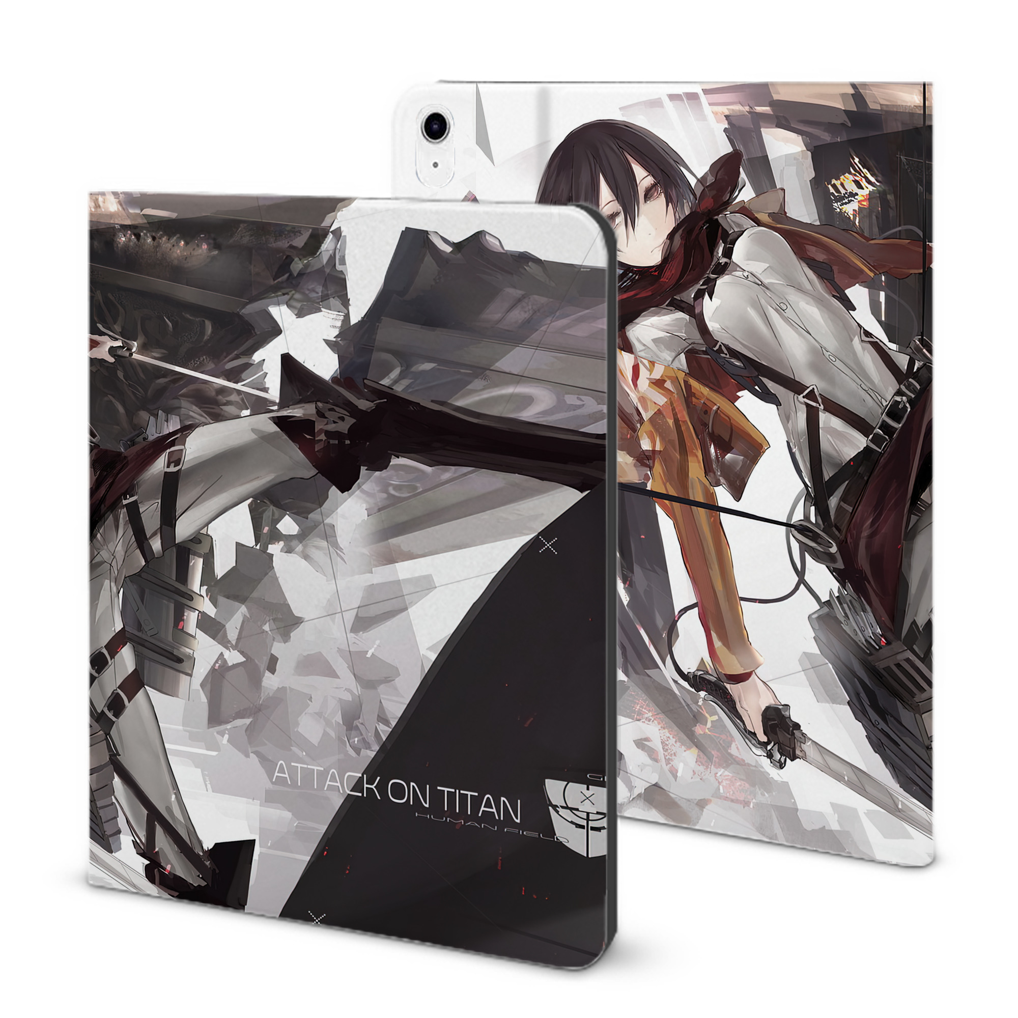 （画像用） 進撃の巨人 Attack on Titan IPad ケース ブック型 PUレザー TPU 耐衝撃 軽量 薄型 ペン収納なし 全面保護 IPad 各モデル対応